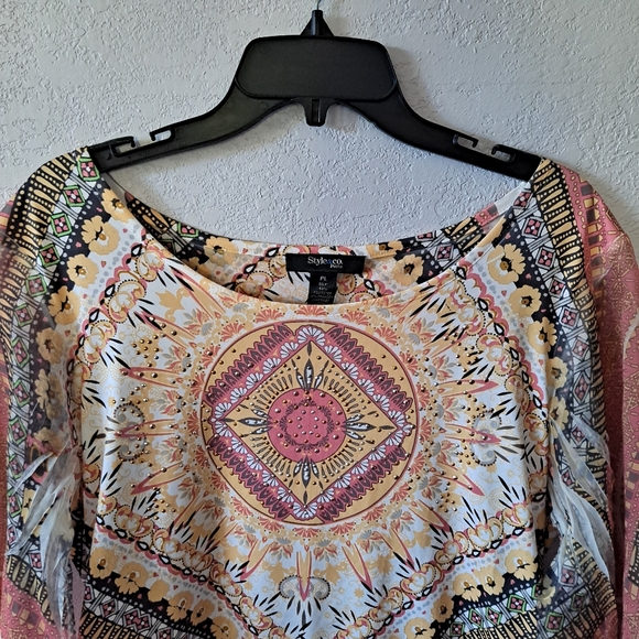 Style&Co. Peach bell sleeve Blouse - Picture 2 of 7